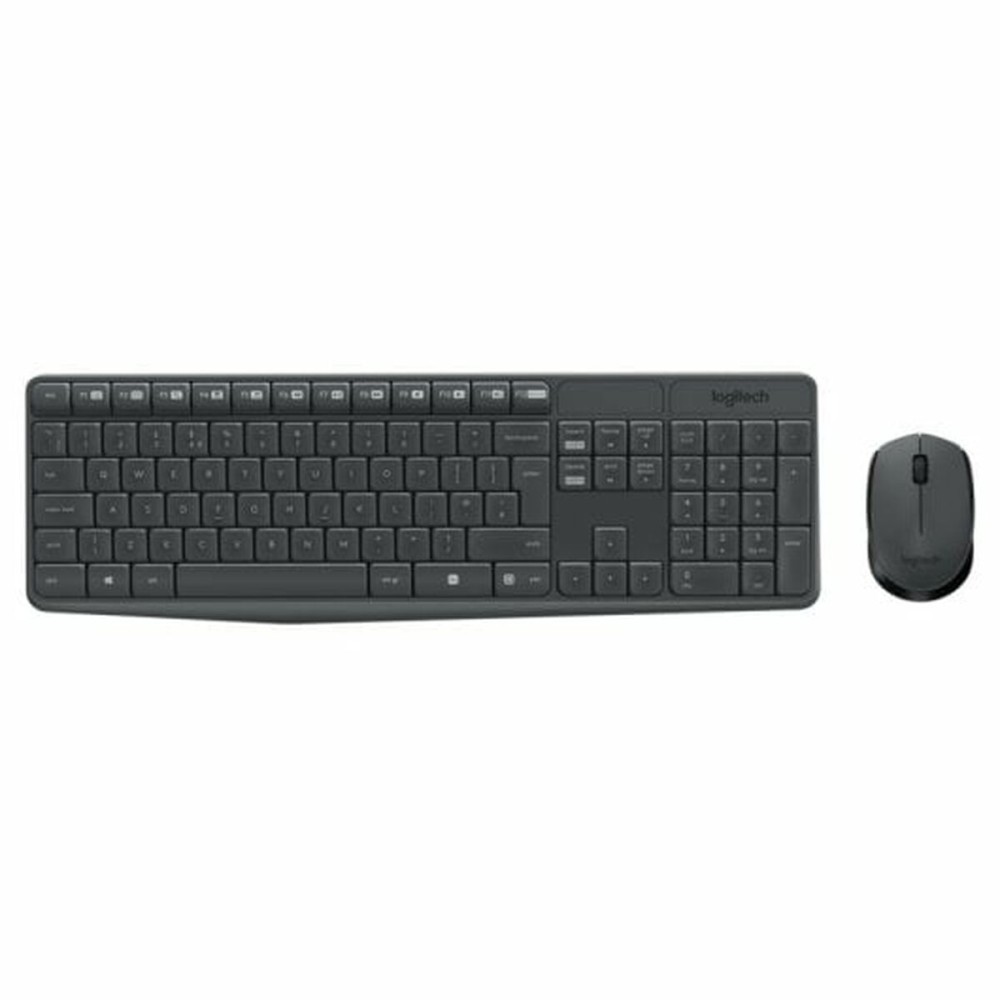 Tastatur mit Drahtloser Maus Logitech MK235 Grau QWERTY Qwerty US