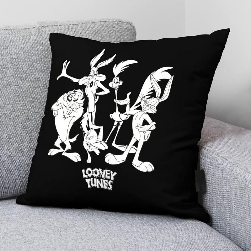 Cushion cover Looney Tunes Looney B&w A Black Multicolour 45 x 45 cm