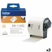 Etiquettes pour Imprimante Brother DK-11202 Noir/Blanc 62 x 100 mm (3 Unités)