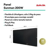 Selbstinstallierbares Solar-Kit Flex Full Black 400 W x2 ultraleichte und flexible Solarmodule. Verwendung für Balkon.