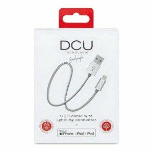 Câble de chargement USB Lightning  iPhone DCU 34101205 Argenté 1 m