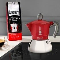 Italienische Kaffeemaschine Bialetti Moka Induction Schwarz Rot Aluminium 150 ml (1 Stück)