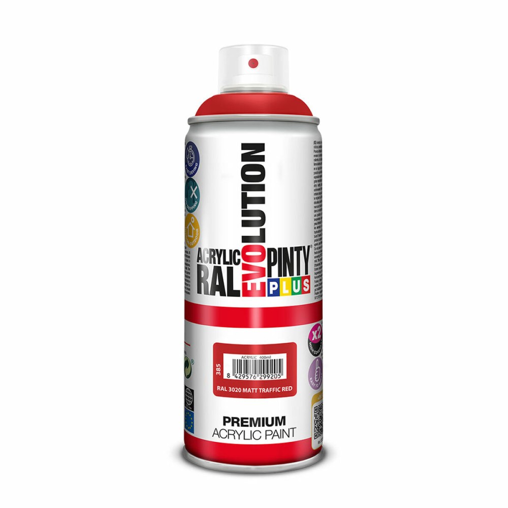 Sprühfarbe Pintyplus Evolution RAL 3020 Traffic Red 400 ml Mattierend