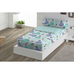 Quilt Cover without Filling Tejidos Reina IDEAS Blue