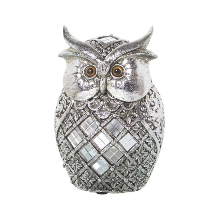 Decorative Figure Alexandra House Living Silver Acrylic Plastic Melamin Owl 10 x 7 x 15 cm