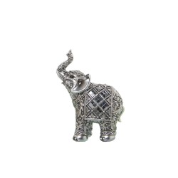 Deko-Figur Alexandra House Living Silberfarben Acryl Kunststoff Melamine Elefant 11 x 6 x 16 cm