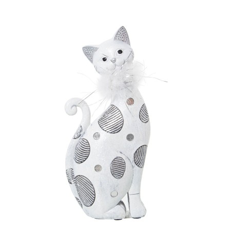 Deko-Figur Alexandra House Living Weiß Acryl Kunststoff Melamine Katze