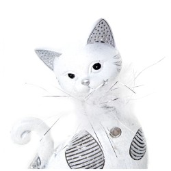 Deko-Figur Alexandra House Living Weiß Acryl Kunststoff Melamine Katze