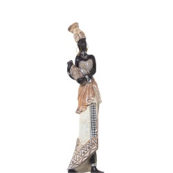 Figurine Décorative Alexandra House Living Blanc Doré Acrylique Plastique Mélamine Africaine