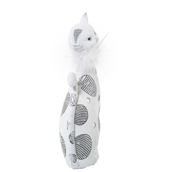 Deko-Figur Alexandra House Living Weiß Acryl Kunststoff Melamine Katze