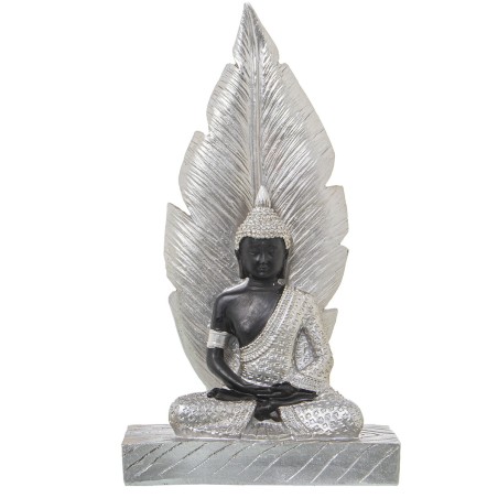 Deko-Figur Alexandra House Living Braun Silberfarben Acryl Kunststoff Melamine Buddha 15 x 7 x 27 cm