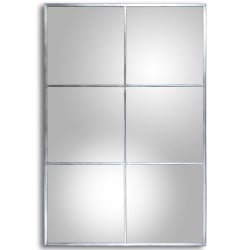 Wandspiegel Alexandra House Living Silberfarben Metall Fenster 7 x 114 x 79 cm