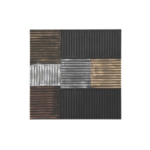 Décoration murale DKD Home Decor Noir Doré Glamour Moderne Bois MDF (91 x 3 x 91 cm)