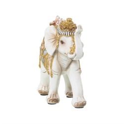 Figurine Décorative Alexandra House Living Blanc Doré Acrylique Plastique Mélamine Eléphant