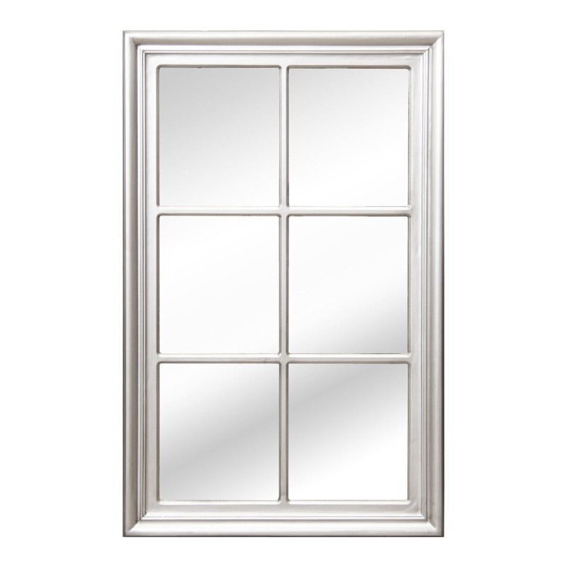 Wall mirror Alexandra House Living Silver Wood Window 5 x 101 x 65 cm