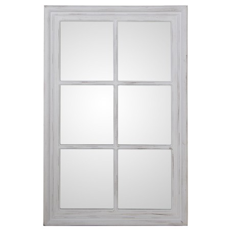 Wandspiegel Alexandra House Living Weiß Holz Abgenutzt Fenster 5 x 101 x 65 cm