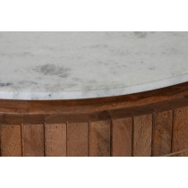 Centre Table DKD Home Decor Marble Mango wood (85 x 85 x 45 cm)