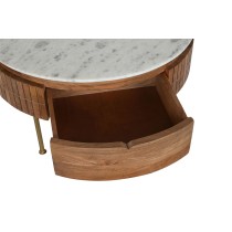 Table Basse DKD Home Decor Marbre Bois de manguier (85 x 85 x 45 cm)