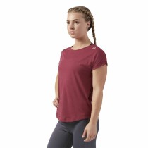 Women’s Short Sleeve T-Shirt Reebok Work Mesh Dark Red