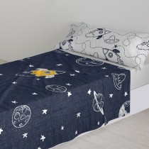 Jeu de draps HappyFriday Mr Fox Starspace Multicouleur Lit 1 persone 2 Pièces