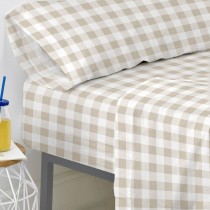 Fitted bottom sheet HappyFriday Basic Kids Beige 105 x 200 x 32 cm Gingham