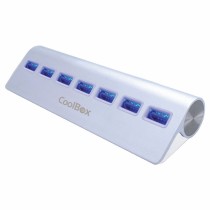 Hub USB CoolBox COO-HU7ALU3 Argenté