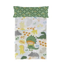 Jeu de draps HappyFriday Happynois Happydino Multicouleur Lit 1 persone 2 Pièces