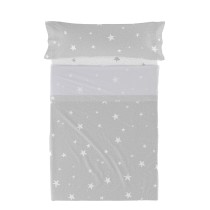 Jeu de draps HappyFriday Basic Kids Little star Gris Lit 1 persone 180 x 270 cm 2 Pièces