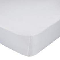 Drap housse HappyFriday BASIC Blanc 105 x 200 x 32 cm