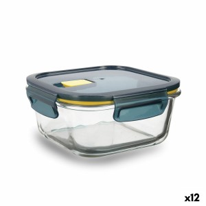 Boîte à lunch hermétique Quid Astral 800 ml Carré Bleu verre (12 Unités)