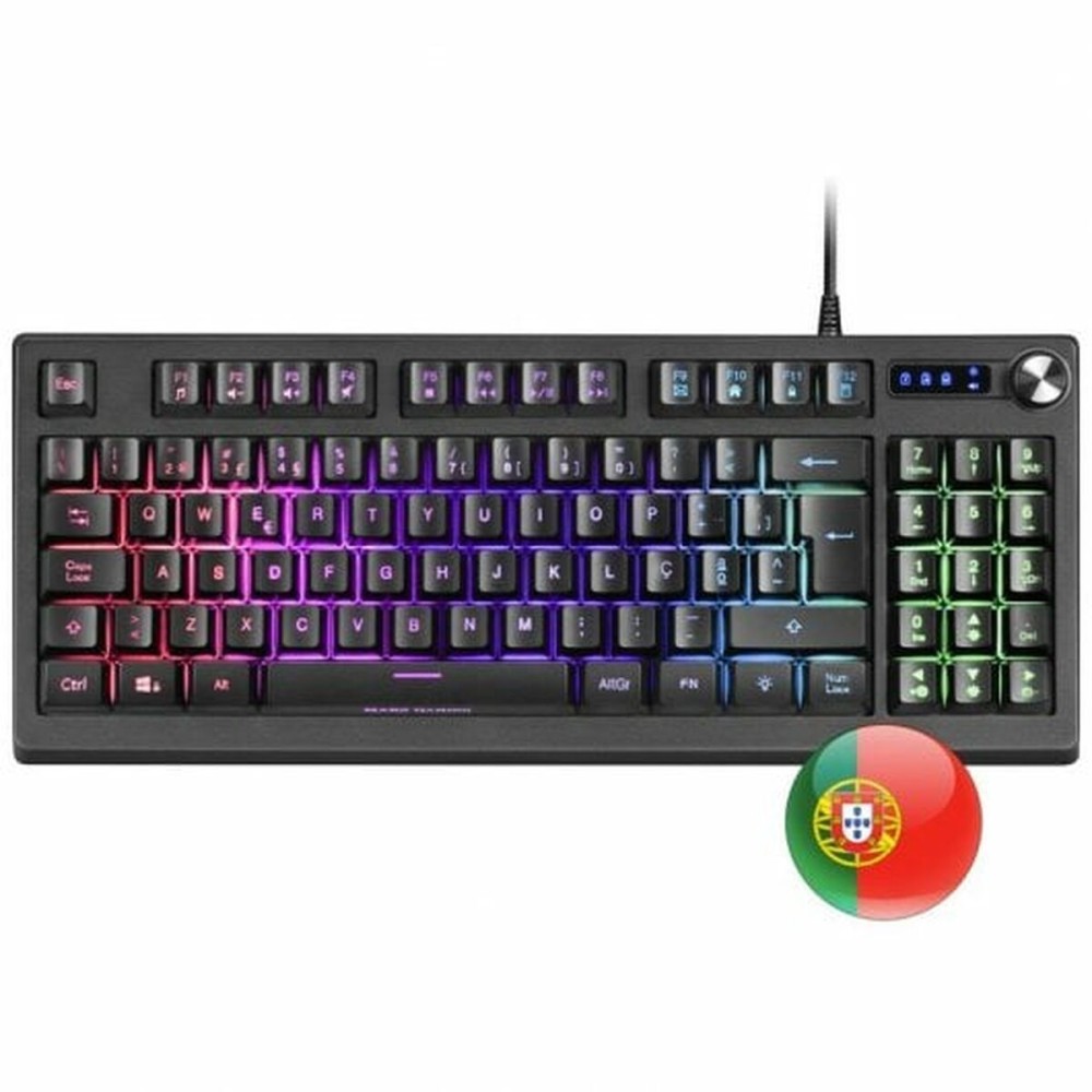 Clavier pour jeu Mars Gaming MKREVO LED RGB Noir