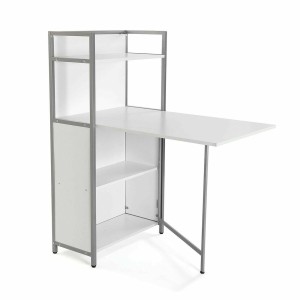 Étagère Versa 10330152 Blanc Table Piable Métal Bois MDF (60 x 30 x 120 cm)