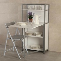 Étagère Versa 10330152 Blanc Table Piable Métal Bois MDF (60 x 30 x 120 cm)