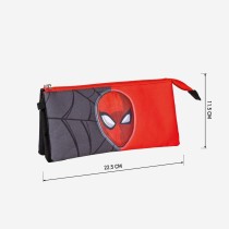 Trousse Fourre-Tout Triple Spider-Man Rouge Noir 22,5 x 2 x 11,5 cm