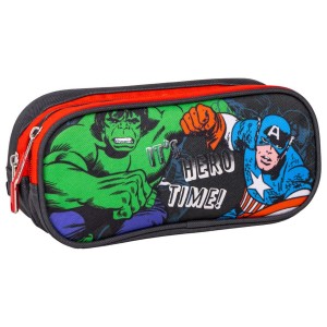 Trousse Fourre-Tout Double The Avengers 22,5 x 8 x 10 cm Noir