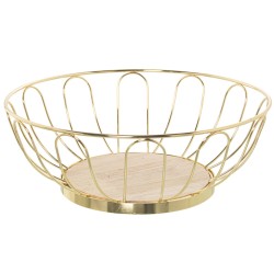 Fruit Bowl Alexandra House Living Golden Metal 28 x 10 cm