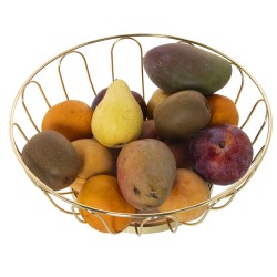 Fruit Bowl Alexandra House Living Golden Metal 28 x 10 cm