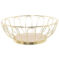 Fruit Bowl Alexandra House Living Golden Metal 28 x 10 cm