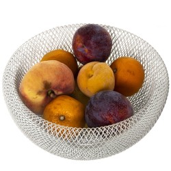 Fruit Bowl Alexandra House Living White Metal 25 x 12 cm