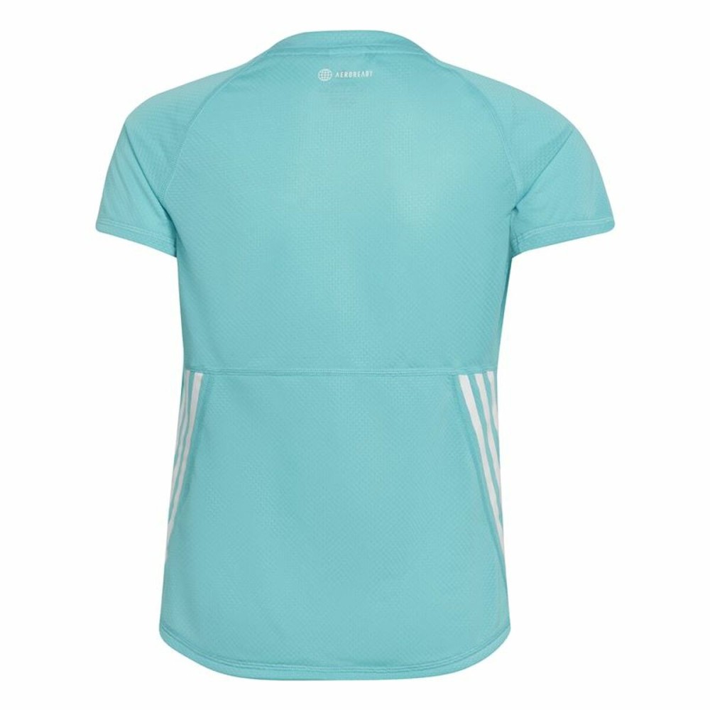 Kurzarm-T-Shirt für Kinder Adidas Aeroready Three Stripes Aquamarin