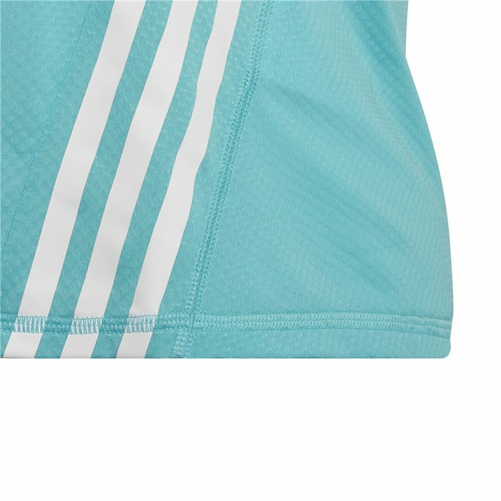 Kurzarm-T-Shirt für Kinder Adidas Aeroready Three Stripes Aquamarin