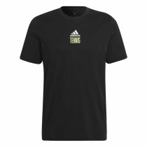 Herren Kurzarm-T-Shirt Adidas Aeroready Paris Graphic Tennis Schwarz