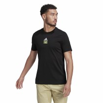 Herren Kurzarm-T-Shirt Adidas Aeroready Paris Graphic Tennis Schwarz