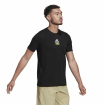 Herren Kurzarm-T-Shirt Adidas Aeroready Paris Graphic Tennis Schwarz