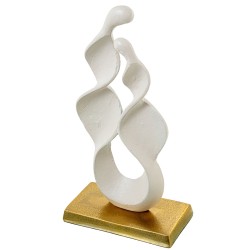 Deko-Figur Alexandra House Living Weiß Gold Aluminium abstrakt 23 x 12 x 45 cm