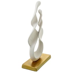 Figurine Décorative Alexandra House Living Blanc Doré Aluminium Abstrait 23 x 12 x 45 cm