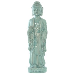 Figurine Décorative Alexandra House Living Celeste Céramique Buda 20 x 27 x 83 cm