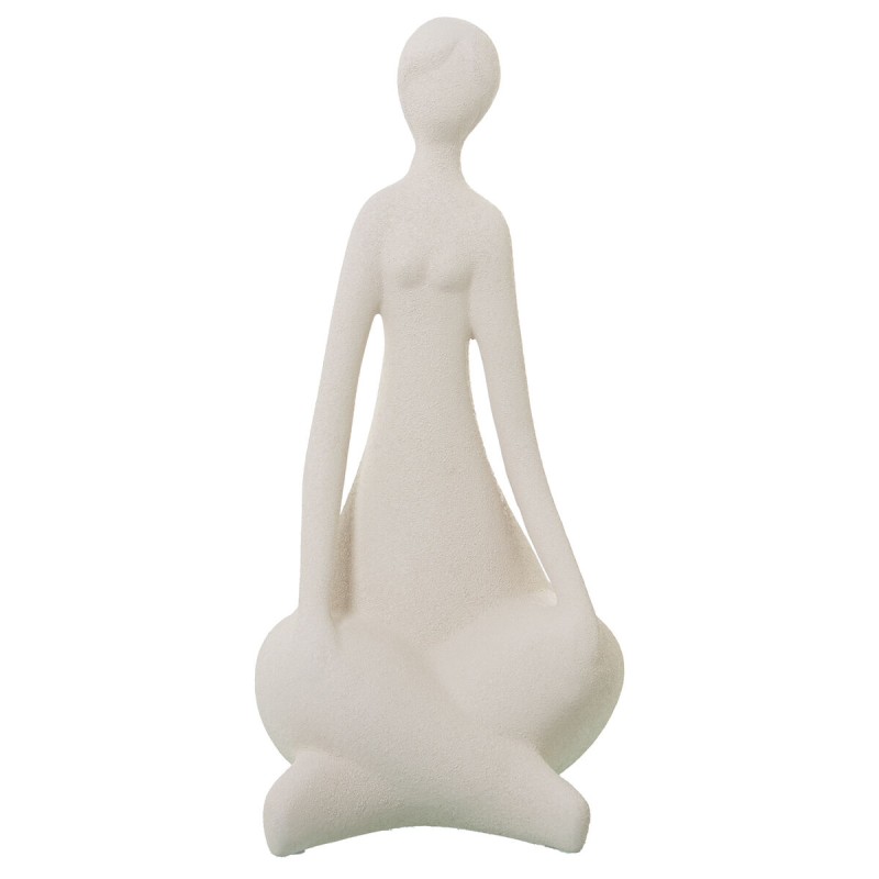 Decorative Figure Alexandra House Living Beige Ceramic Lady 22 x 19 x 43 cm