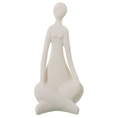 Decorative Figure Alexandra House Living Beige Ceramic Lady 22 x 19 x 43 cm