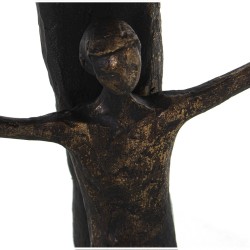 Deko-Figur Alexandra House Living Gold Kunststoff Damen Kind 18 x 27 x 59 cm